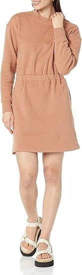 Brown Long Sleeve Dress image 4